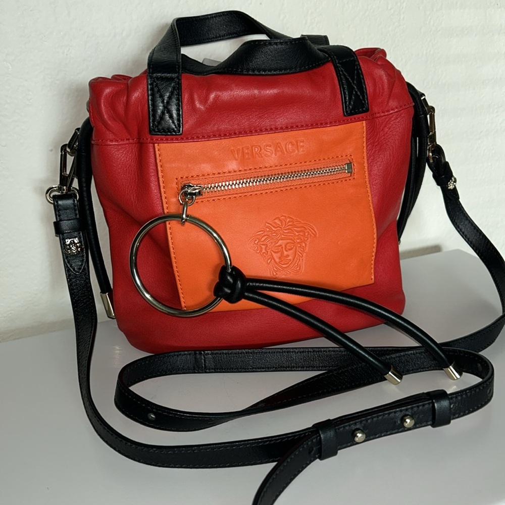 Versace made in Italy colorful leather drawsstring Crossbody/tote - Picture 3 of 15